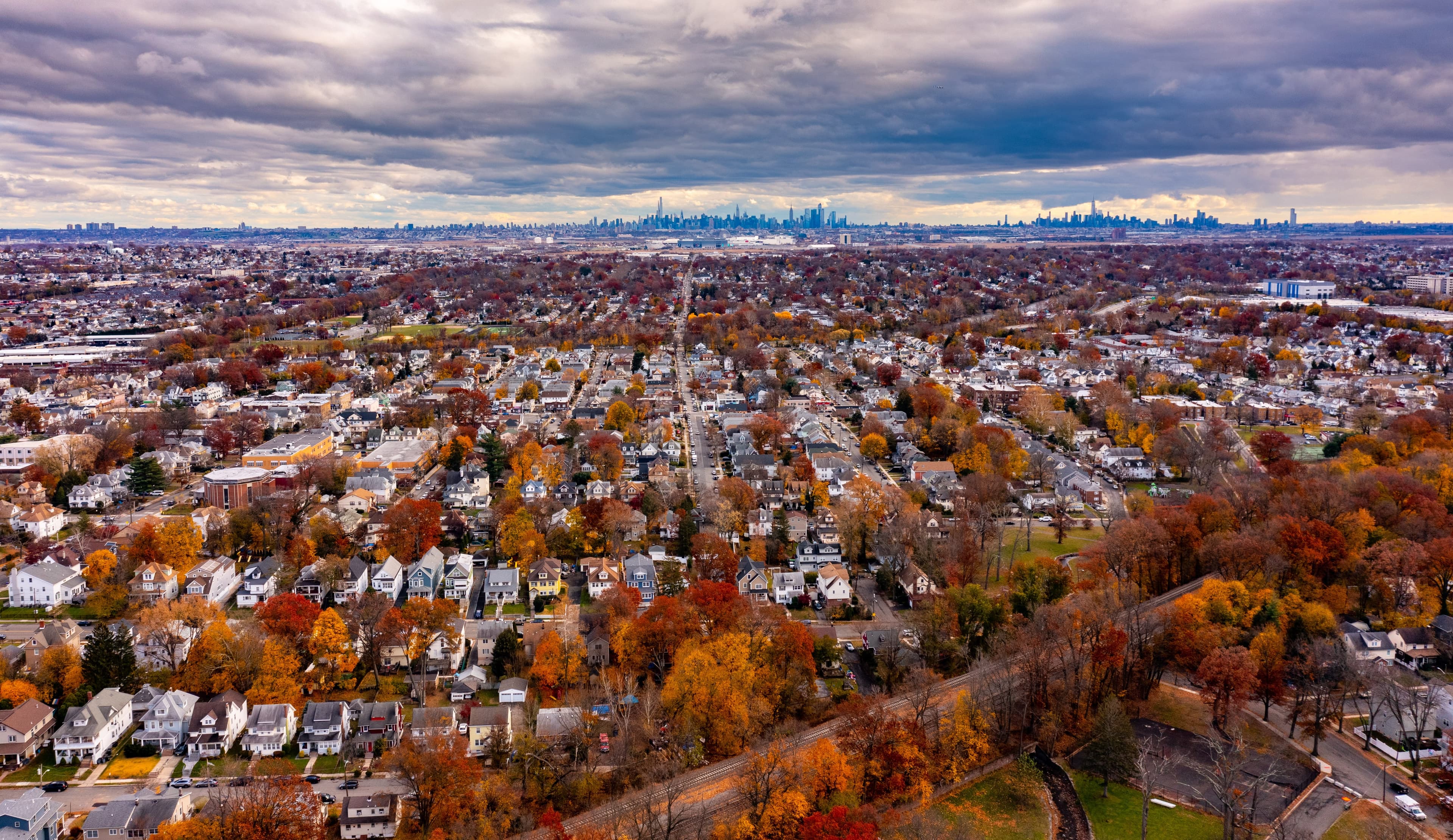 Highway and tri-state region at dusk
