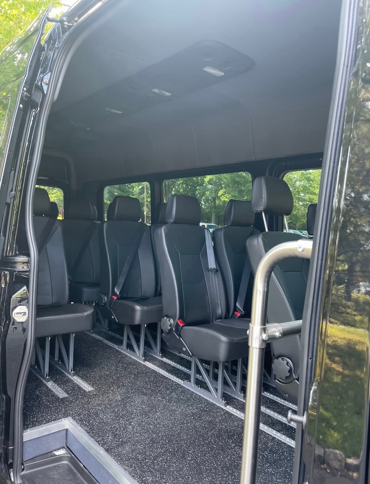 Mercedes Sprinter interior with leather seating