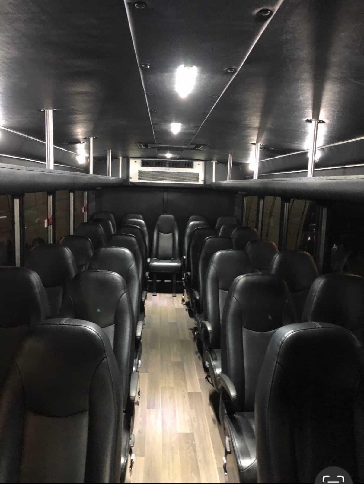Mini coach interior—representative seating layout and amenities