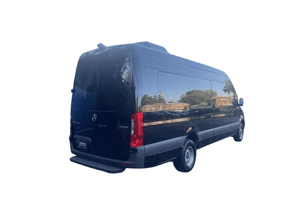 Mercedes Sprinter exterior—common JFK group pickup vehicle class