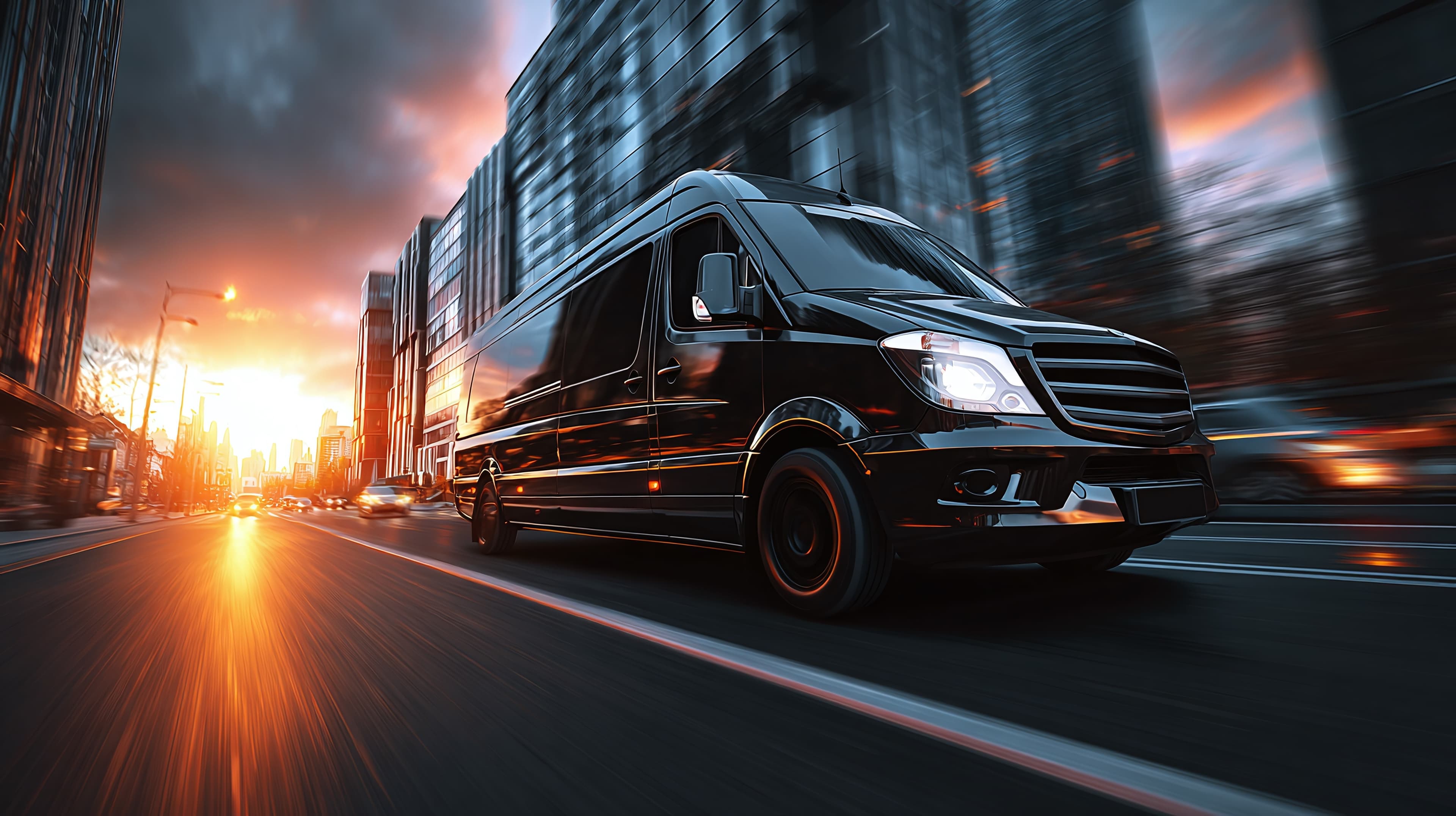 Passengers boarding a private group transfer vehicle