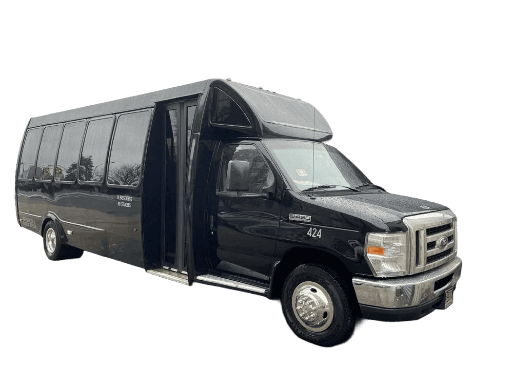 24-passenger mini coach exterior on a tri-state group charter