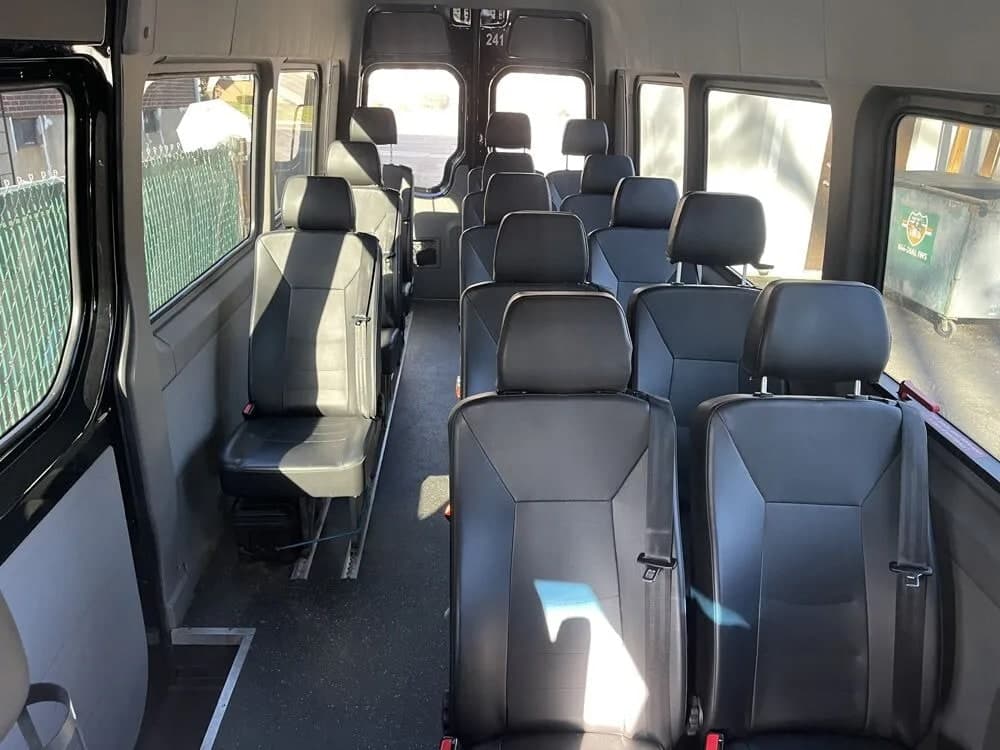 Mercedes Sprinter interior forward view—headroom and seating layout